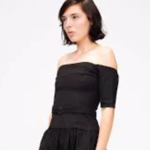 SEA New York Little Black Cocktail Dress off the Shoulder Linen/Cotton Sz 10 - Picture 3 of 16